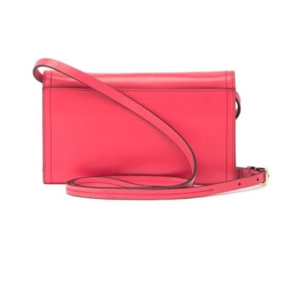 Cole Haan Womens Pink Leather Fold Over Smartphone Strappy Crossbody Handbag New - Picture 3 of 9